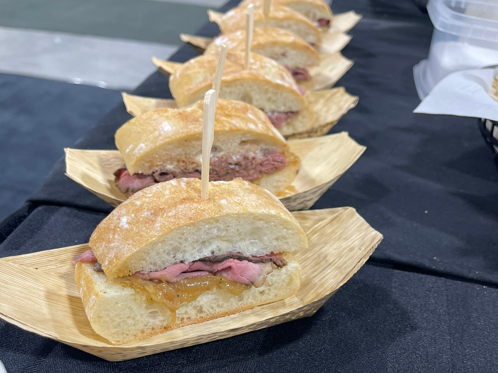 Carve Premium Ontario Beef Inside Round on a sandwich